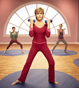 Jane Fonda lança em 2013 mais um video para ginástica em casa.